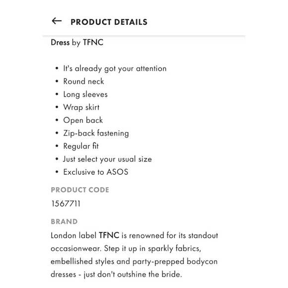 TFNC ASOS Black Sequin Long Sleeve Dress Gown - Picture 4 of 4